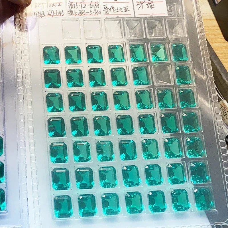Lab Grown Columbia Emerald 10x12mm Emerald Cut Charms Gemstone Advanced DIY Jewelry Rings Earrings Making Certificate 250222