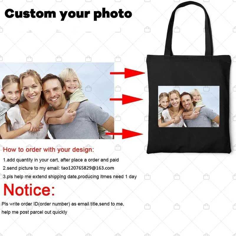 Customized Canvas Bags Shopper Shoulder Bag Big Women Designer Handbags Shopping Tote Casual Woman Grocery Customizable Fabric Z250224-1