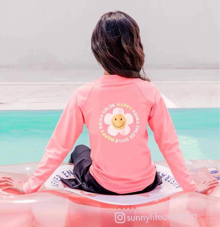 Childrens swimsuit girls split style long sleeved pants swimsuit middle-aged and older childrens girls hot spring express X250224