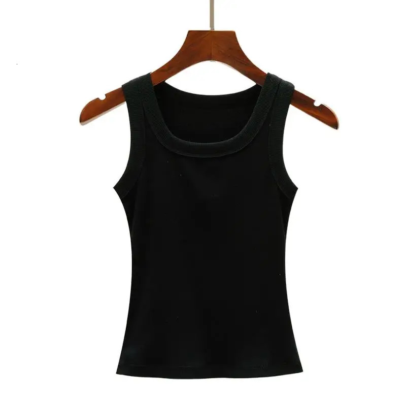 Camisole Tank Soft Cotton Top Women Summer Outfits Tight And Sexy Tank Top Knitted Bottom Shirt And Sleeveless Top For Outerwear 250224