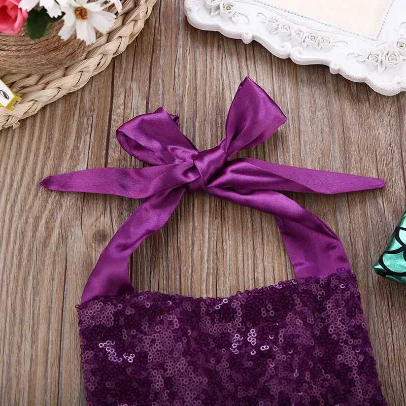 Babys Clothes Girls summer outfit set sleeveless lace mermaid jumpsuit tulle Tutu ski headband 2PCS casual beach outfit X250224