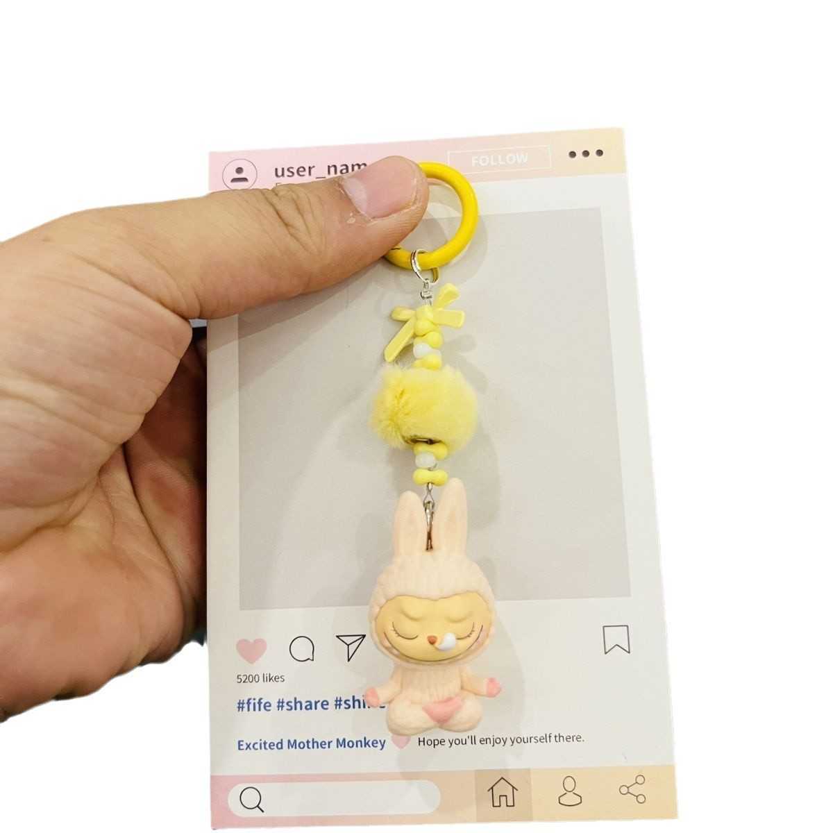 Cute handmade LabUBU lazy yoga series blind box THE MONSTERS gift keychain Free shipping
