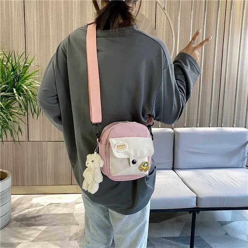 Mini Crossbody Bag for Women 2025 Fashion Small Womens Canvas Shoulder Bag Korean Mobile Wallet Cute Student Wallet Flip Bolsas Z250224
