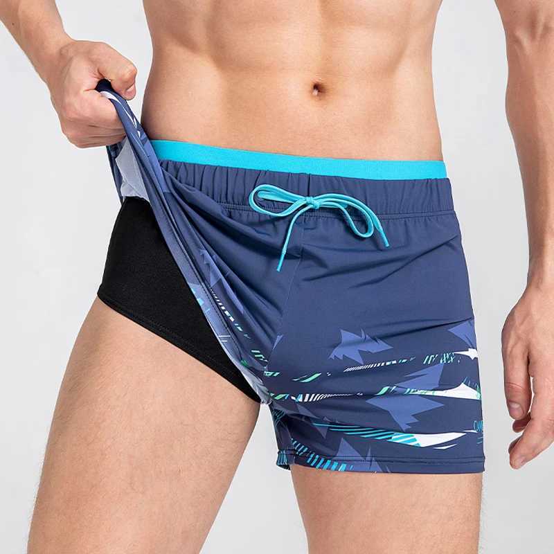 GOLDEN CAMEL Mens Swimwear Anti-Embarrassment Mens Boxer Swimsuit Man Beach Loose Mens Summer Shorts Swimming Trunks for MenXJ250224