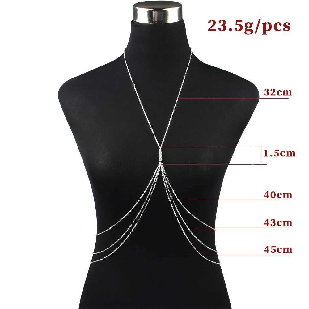New Women Multi-layer Alloy Ectroplating Body Chain Fashion ic All-in-one Chain Body Chain BD7019XJ250224
