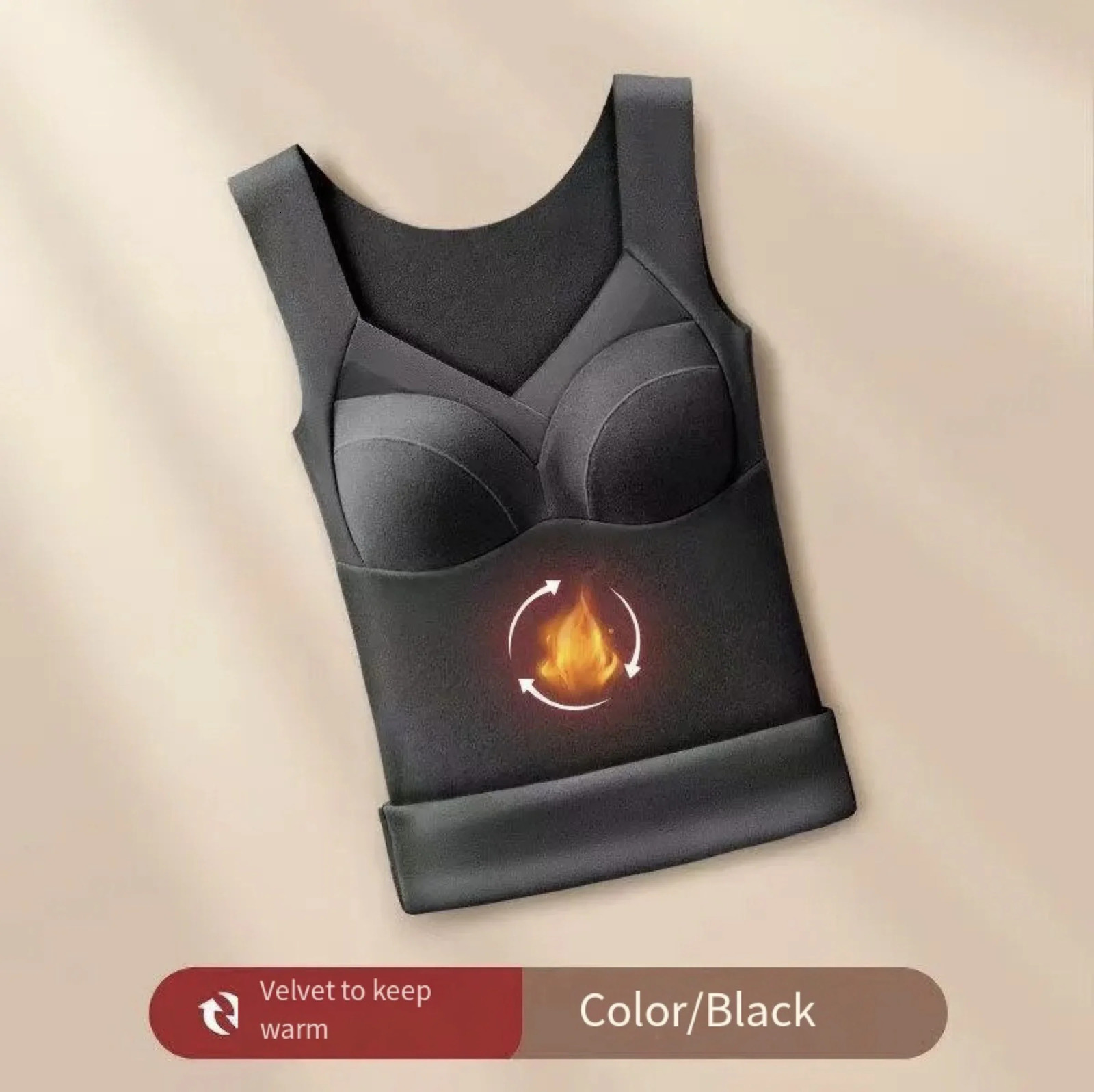 1pcs Woman Thermal Underwear Autumn WinterThermo Lingerie Soft Warm Top Wear Thermo Vest Undershirt With Bra Padded 250224