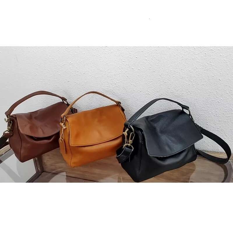 Women Soft Cowhide Portable Crossbody Bags High Quality Handbags Designer Female Genuine Leather Shoulder Bag Purses