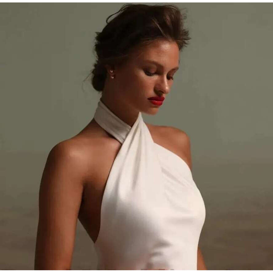 Fashion High Neck Halter Wedding Dress Sexy Backless A-E Or Length Civil Bride Beach Bridal Formal Gowns Vestidos De Novia