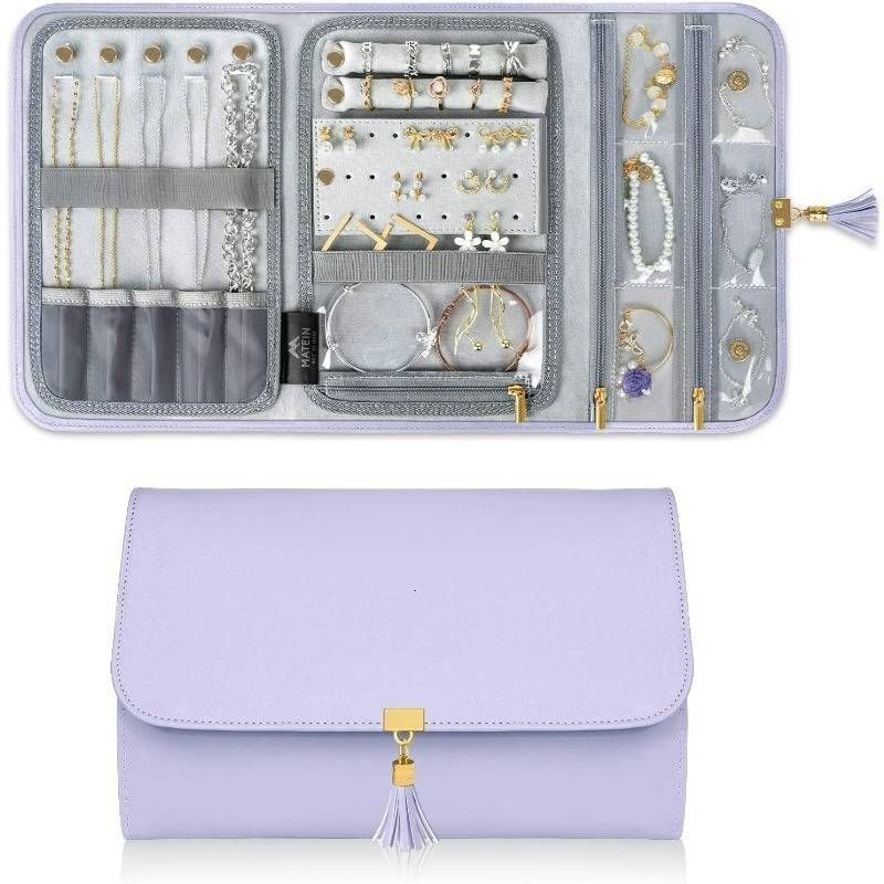 Designer fashion new folding travel portable storage multi-ring earrings jewelry bag