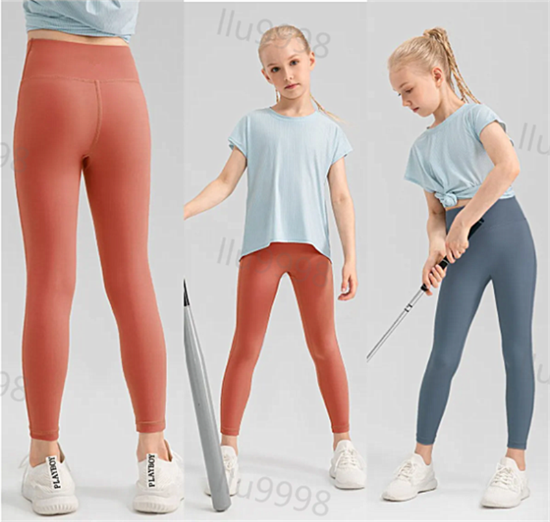 2025 Girls Yoga Leggings Kids Thin Tights Sweatpants Soft Elastic Sports Tight Pants Children Dancing Skinny Pants