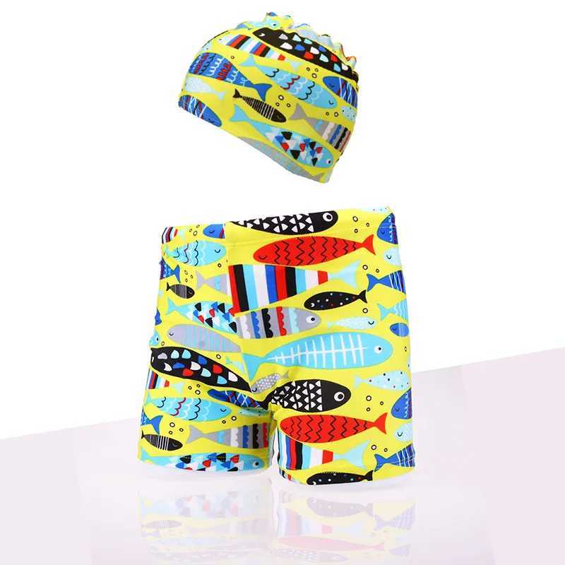 Boys Swimming Trunks 1-8Years Childrens Swimwear Kids Swimsuit Dinasour Boys Swimwear Trunks with Hat DS29 X250224