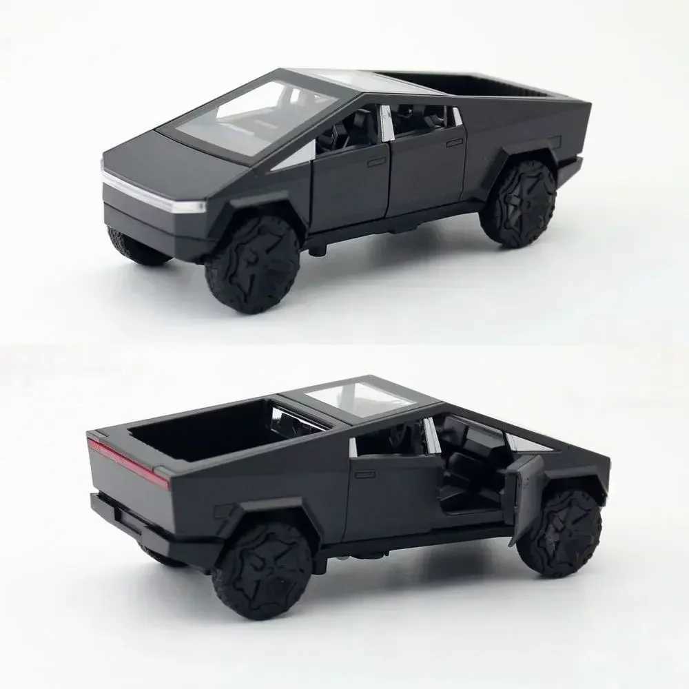 1 36 Tesla Cyber Pickup SUV Alloy Car Model Die Casting Metal Off road Vehicle Pull Back Truck Sound Light Toy Series Free shipping
