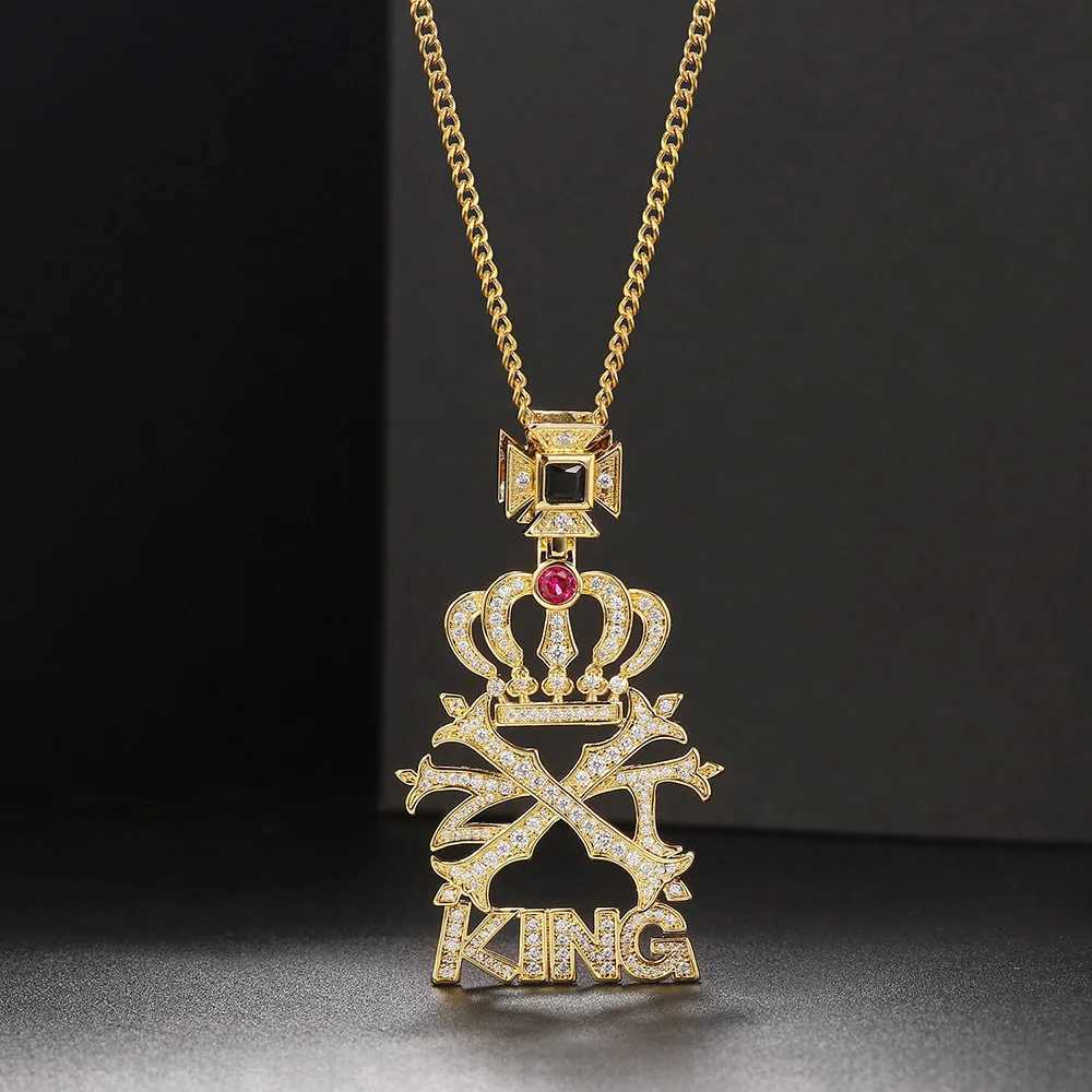 Hip Hop Out Pendant Necklace for Men Wen King Crown Pendants Stainless Steel Cuban Link Chain Punk ie Jewelry OHP114 X250224