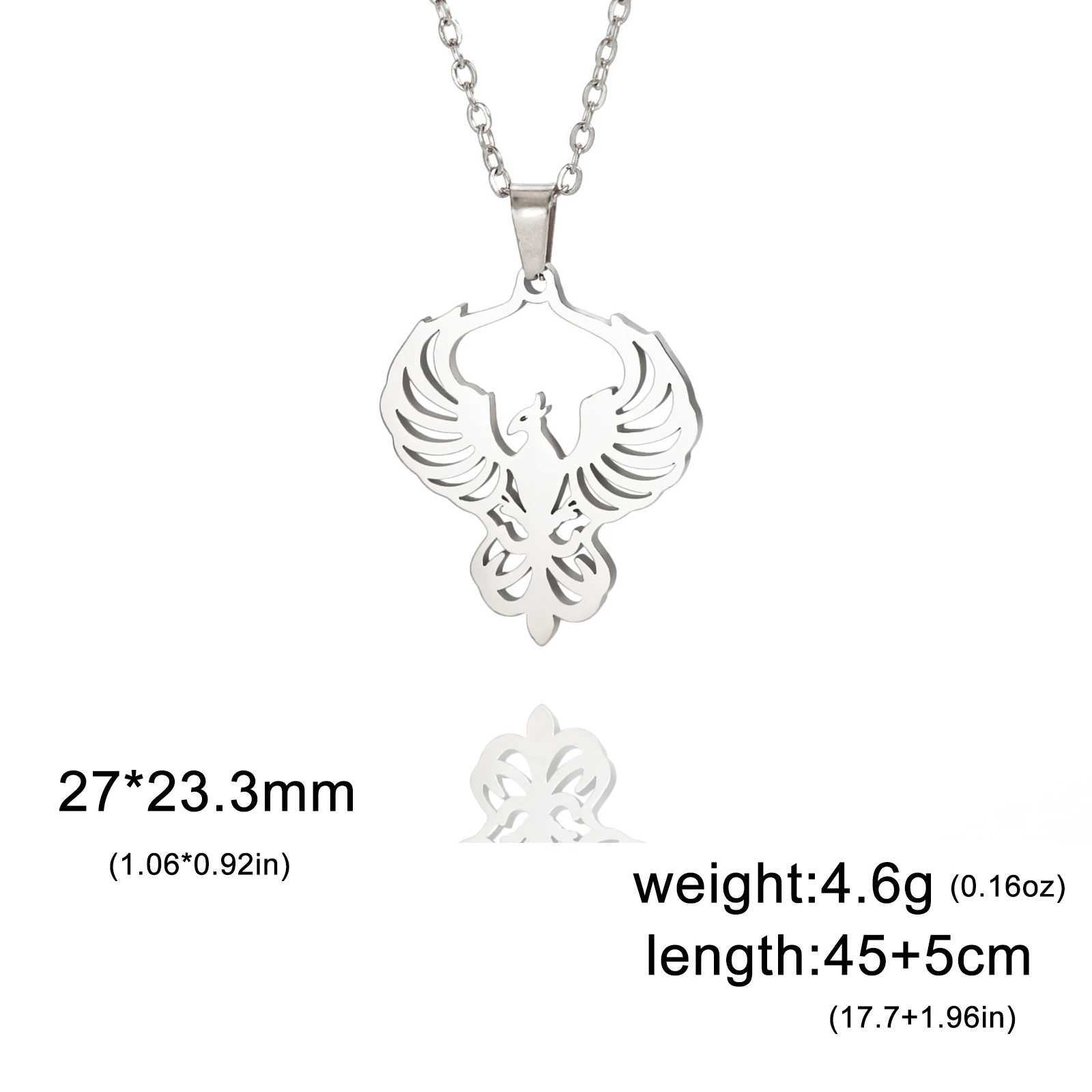 Phoenix Necklace Supernatural Amet Chain God Bird Gift For Wan Men Kid Child Gold Color Stainless Steel Pendant Jewelry X250224