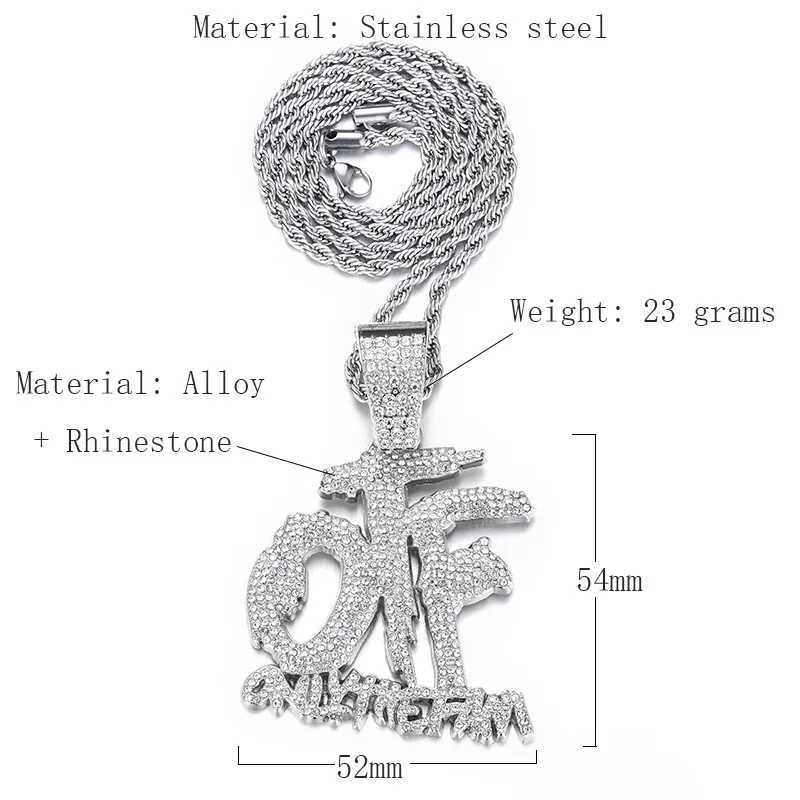 J 12mm Hip Hop Bling Rhinestone Cuban Link Chain for Wen Men Silver Color OTF Letter Pendant Necklaces Jewelry X250224