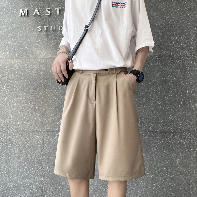 Summer Black Suit Shorts Men Fashion Social Mens Dress Shorts Korean Khaki Casual Suit Shorts Mens Office Formal Shorts M-2XL 250224