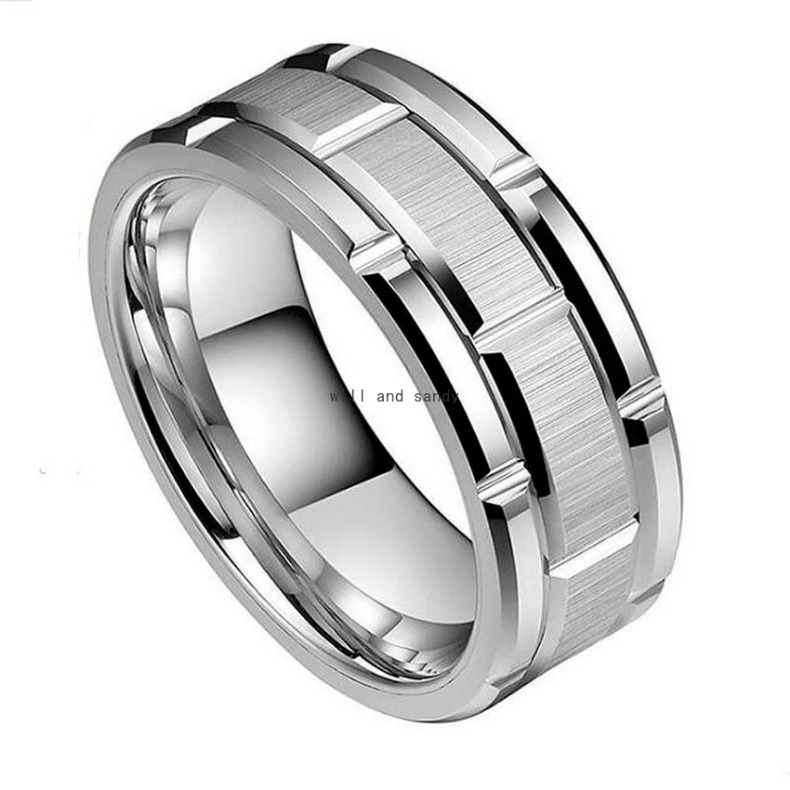 Groove Ring Band Finger Stainless Steel Gold Hiphop Wedding Bands Women Men Fashion Jewelry Will and Sandy
