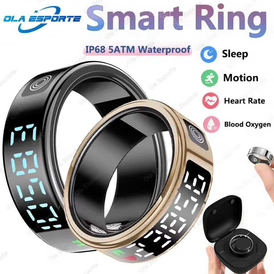 2025 New LED Screen Display Smart Ring For Xiaomi Ring Health Monitor Gesture Swipe Video/Brush Touch 5ATM Waterproof Smartring W250225