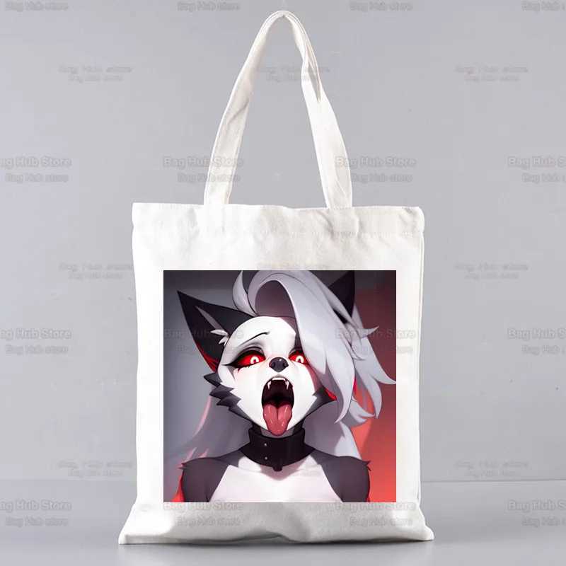 Cartoons Helluva Boss Women Shopping Bag Eco Reusable Female Tote Bag College Handbag Large Ladies Shoulder Shopper Bag Z250224