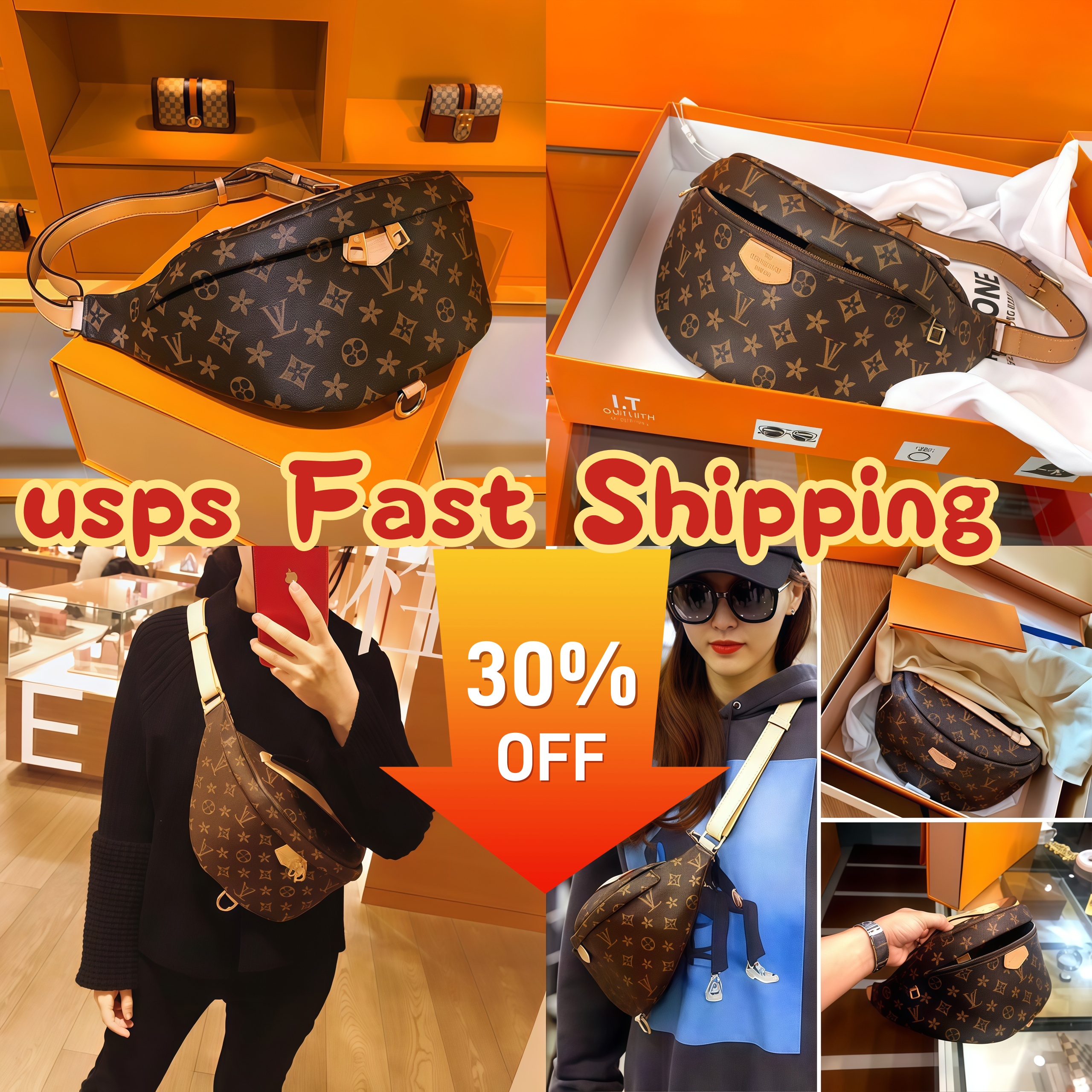 Classic Fashion Designer Mens Womens Genuine Leather Waist Bags Purse Crossbody Men Cross Body Handbag Bumbag Chest Brown Bum Bag Fanny Pack Bag