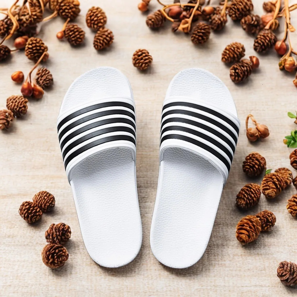 mens slippers Black and white striped slippers Soft EVA flip flops for man house slipper for men size 48 summer Beach slippers250225bj