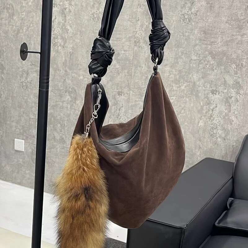 England Style Large Capacity Hobos Slim Bags For Women Designer Handbags Purses 2024 New In Faux Suede Underarm Shoulder