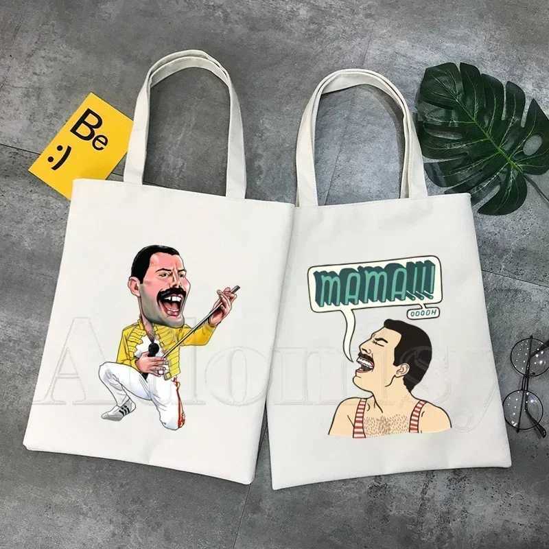 Freddie Mercury Tote Bag Unisex Canvas Bags Shopping Bags Printed Casual Shoulder Bag Foldable Z250224