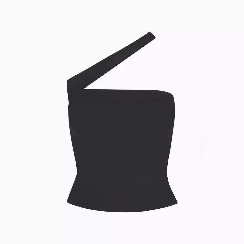 Khy Kylie Diagonal Vest Short Crop Slim Sexy Halter Top Woman