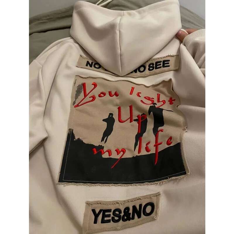 Black Womens Clothing Vintage Street Sweatshirt Hooded Haruku Y2K Letter Pullover Long Sleeves Warm Oversize Baggy Ladies Tops