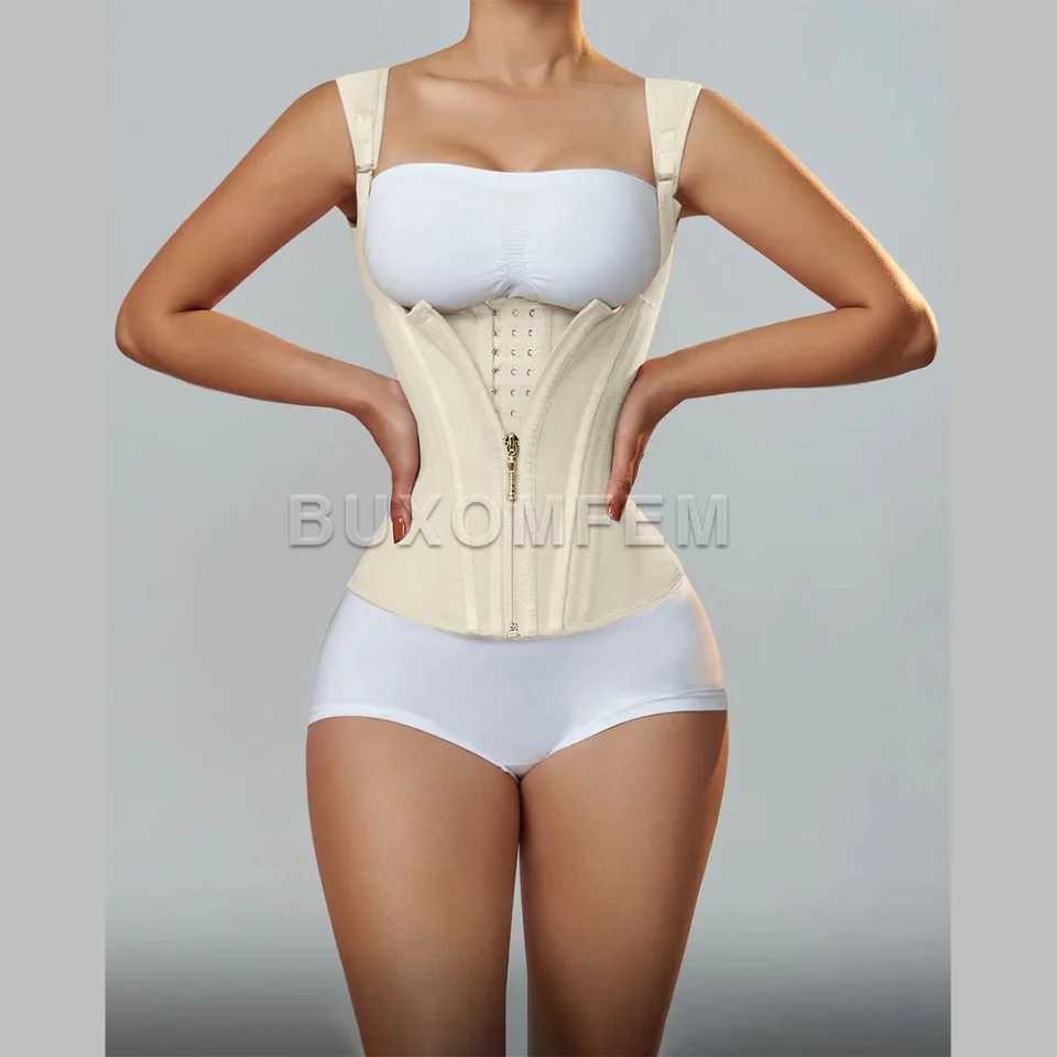 New Arrival Fajas Colombians Girdles with Row Buckle and Zipper Unique Postpartum BBL Corset Binder Waist Body Shaper for Women Post Surgery Z250225