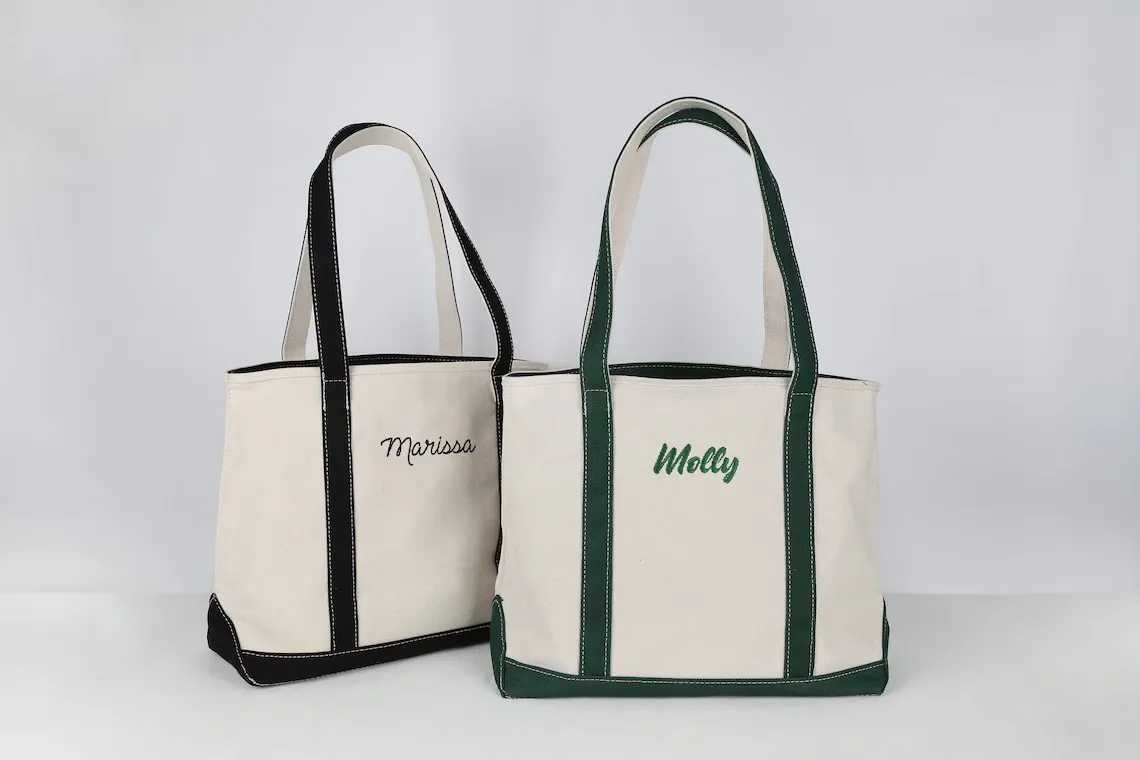 Embroidered handbag customized canvas handbag boat handbag beach bag personalized bridesmaid gift party gift Z250224