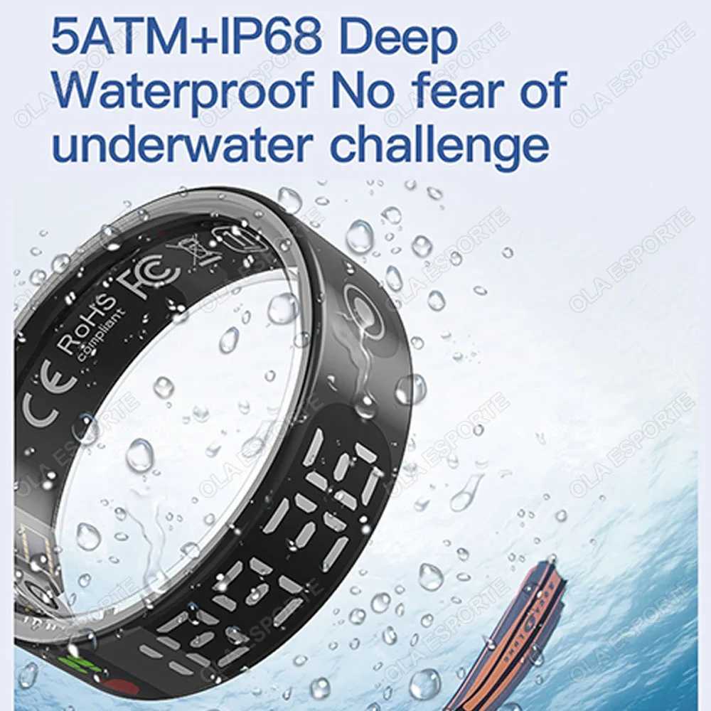 2025 New LED Screen Display Smart Ring For Xiaomi Ring Health Monitor Gesture Swipe Video/Brush Touch 5ATM Waterproof Smartring W250225