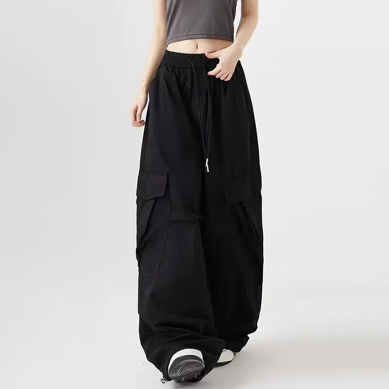 American Vintage Fashion Cargo Pants Women Hip-hop Street Personality Womens Cargo High Waist Summer Trousers Woman 250222
