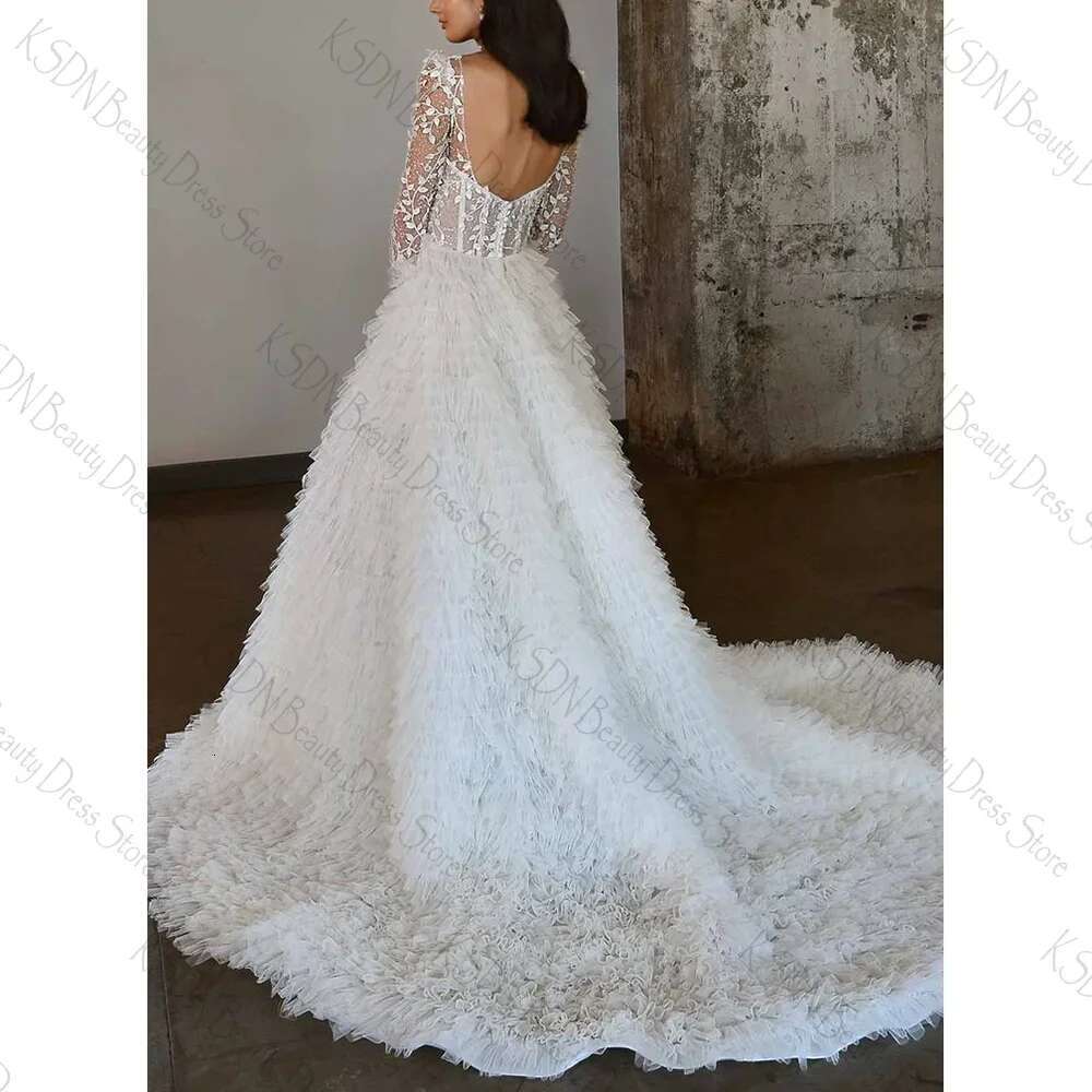 Elegant White Square Neck Long Sleeve Pleated Evening Dress Female Formal Graduation Party fiesta Dresses