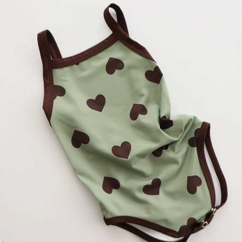 Summer baby girl swimsuit one-piece sleeveless printed backless cute beach bikini baby girl swimsuit childrens swimsuit X250224