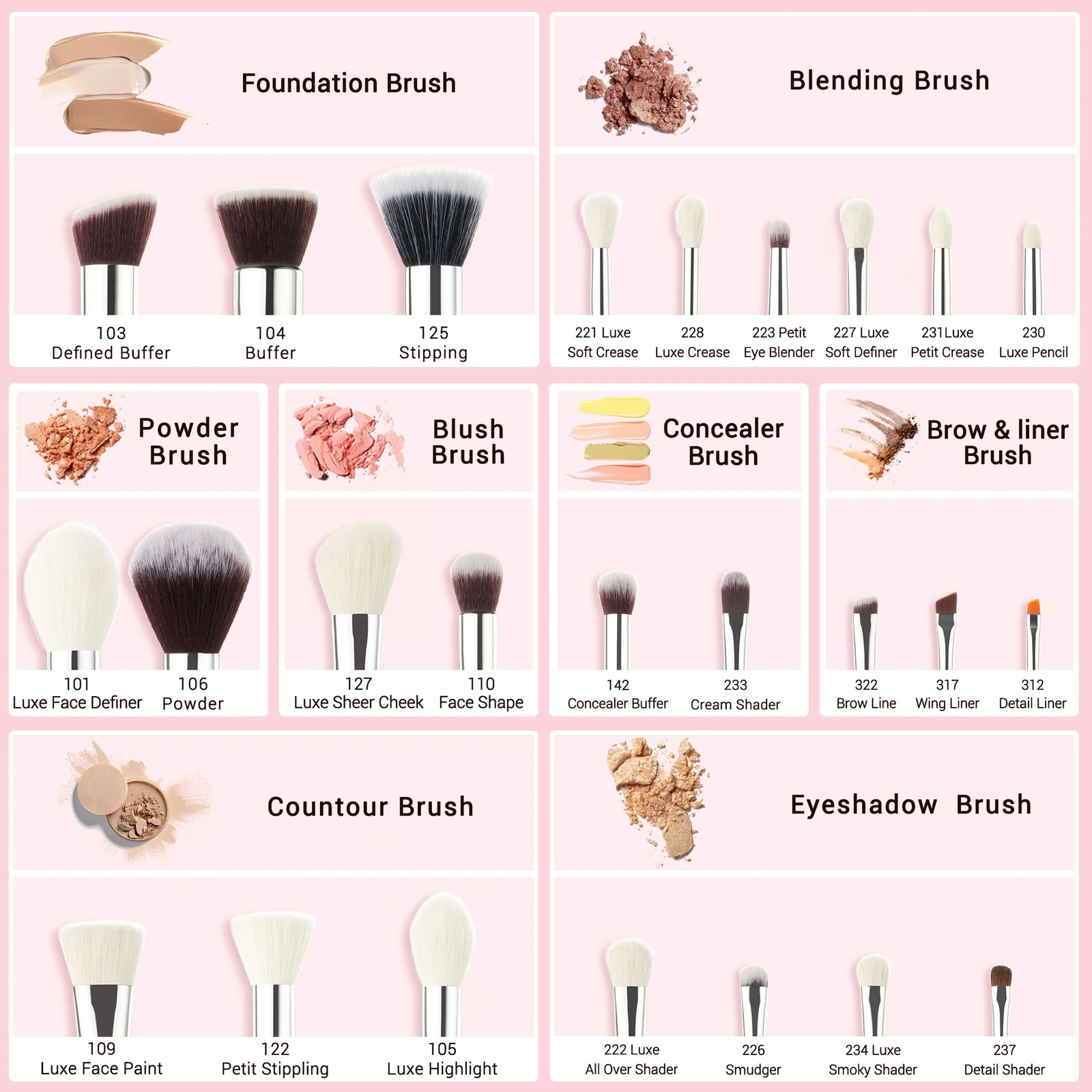 Jessup Makeup brushes set 25pcs Make up Brush Professional Natural-Synthetic Foundation Powder Blending Eyeshadow T195 250305