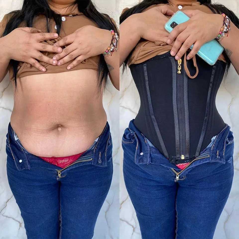 New Arrival Women Plus Size Fajas Waist Trainer Corset Tummy Control Zipper Vest Body Shaper Cincher Shapewear Slimming Belt Sports Girdle Z250225