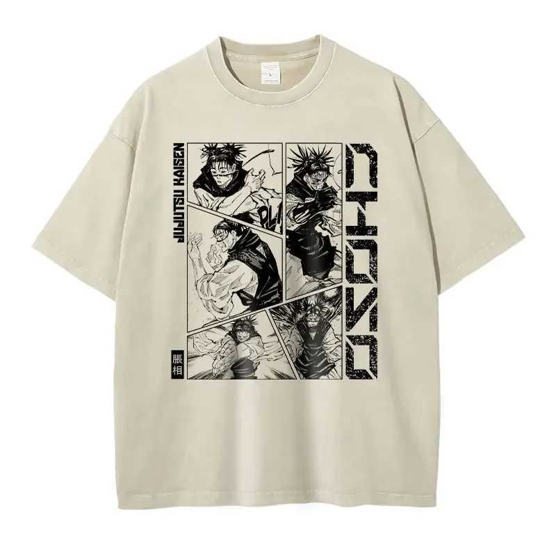 Anime J-Jujutsu K-Kaisen T Shirts Vintage Washed CHOSO T-shirt Oversized Streetwear Fushiguro Toji Gojo Short Sleeve Tops Tees M250225