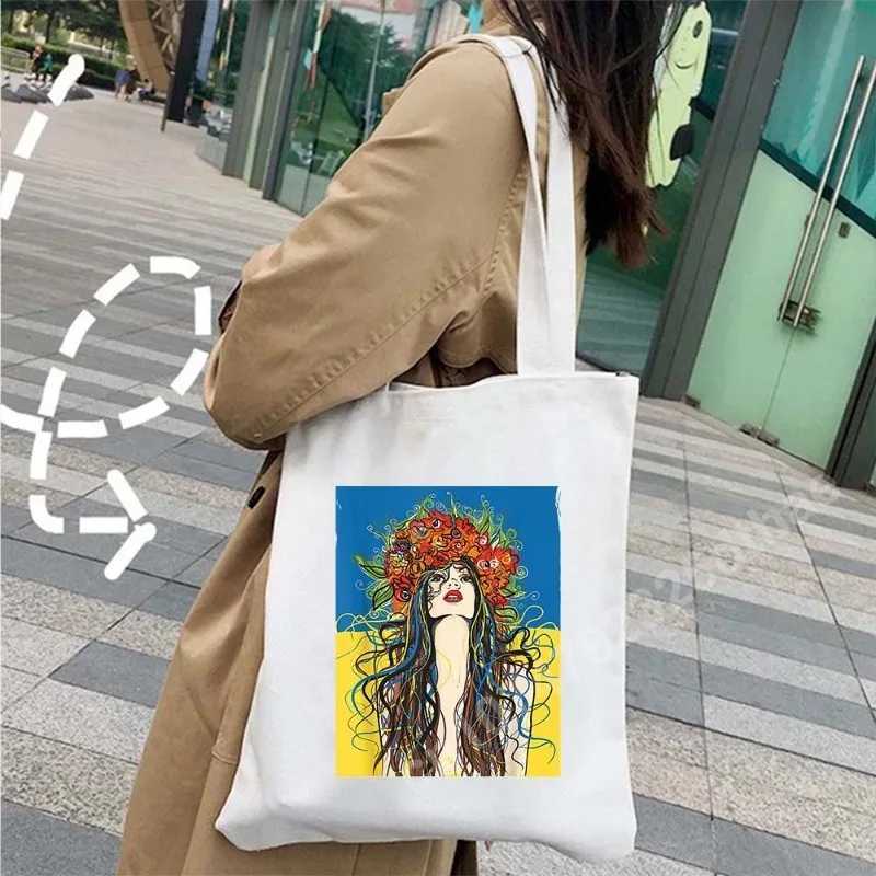 Peace Sunflower Coat Arms Shoulder Bag Ukraine Flag Ukrainian Tryzub Patriotic Gift Shopper Harajuku Tote Shopping Bags Handbag Z250224