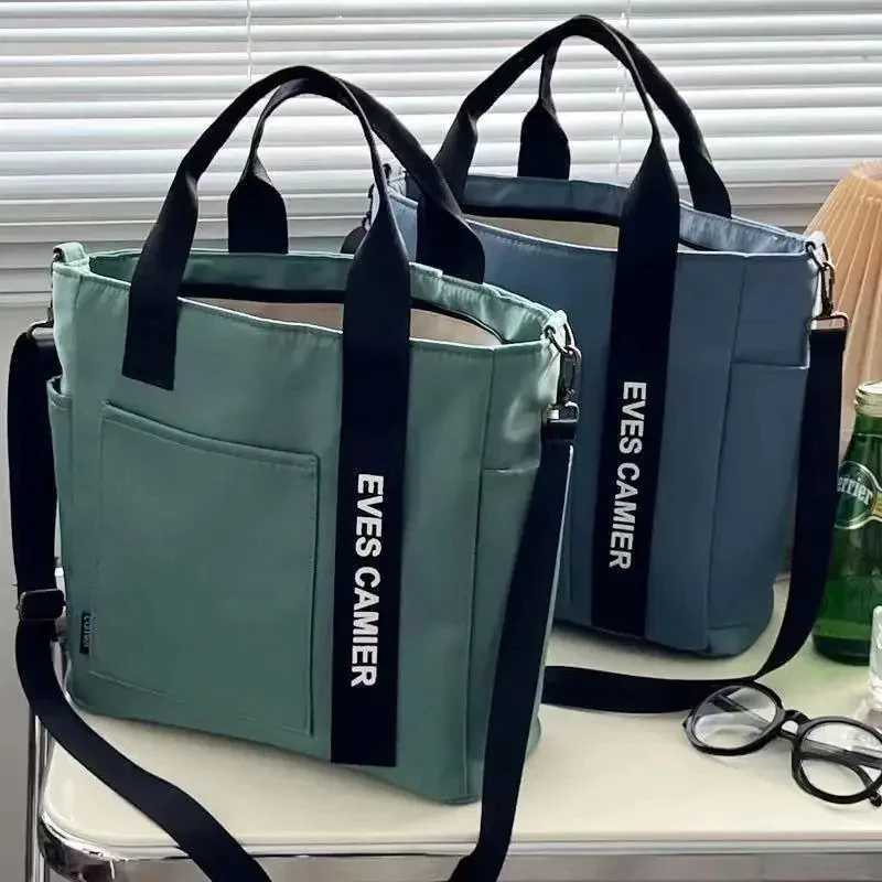 New Casual Tote Large Capacity Shoulder Bag Nylon Waterproof Canvas Handbag Simple Fashion Messenger Bags For Schoolgirl Z250224