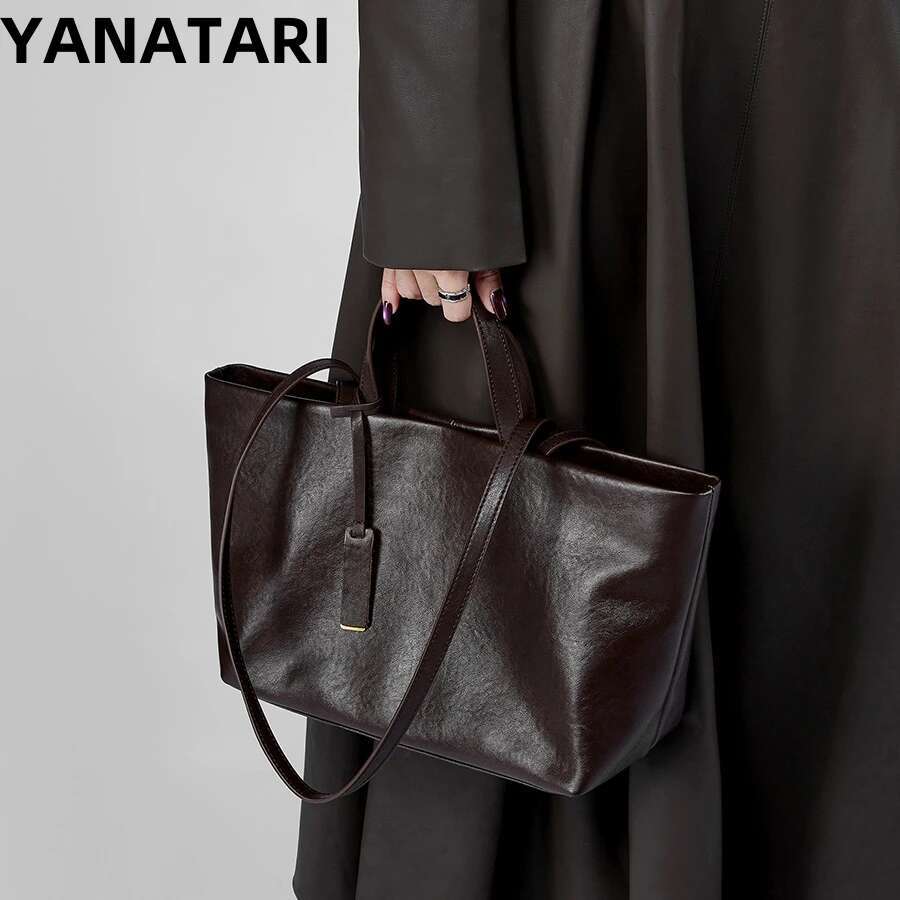 woman Shoulder soft leather large capacity square fashion tote bag korean Fashionable Handbag Shopping underarm bags