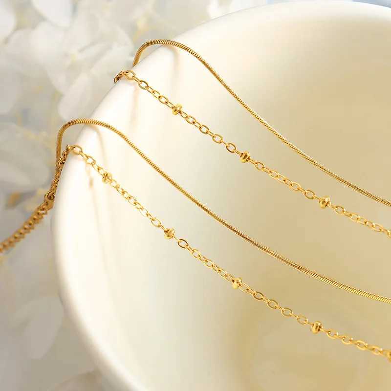 Simple Stylish Ins Detailed Double Layer Snake Bone Chain Exquisite Beaded Chain BraceletXJ250225