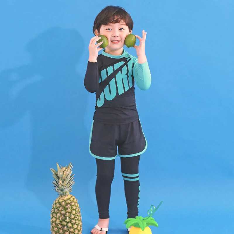 Childrens Swimwear Girls Split Swimwear Long-sleeved Korean Sun Sun-proof Swimwear Quick Dry clothing for children X250224