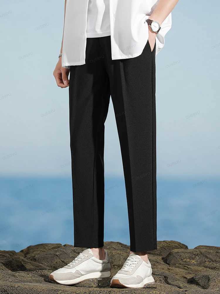 New Smooth Soft Suit Pants Men Business Long Trousers Korean Formal Office Banquet Wedding Pants Men Khaki Plus Size 40 Gift W250225