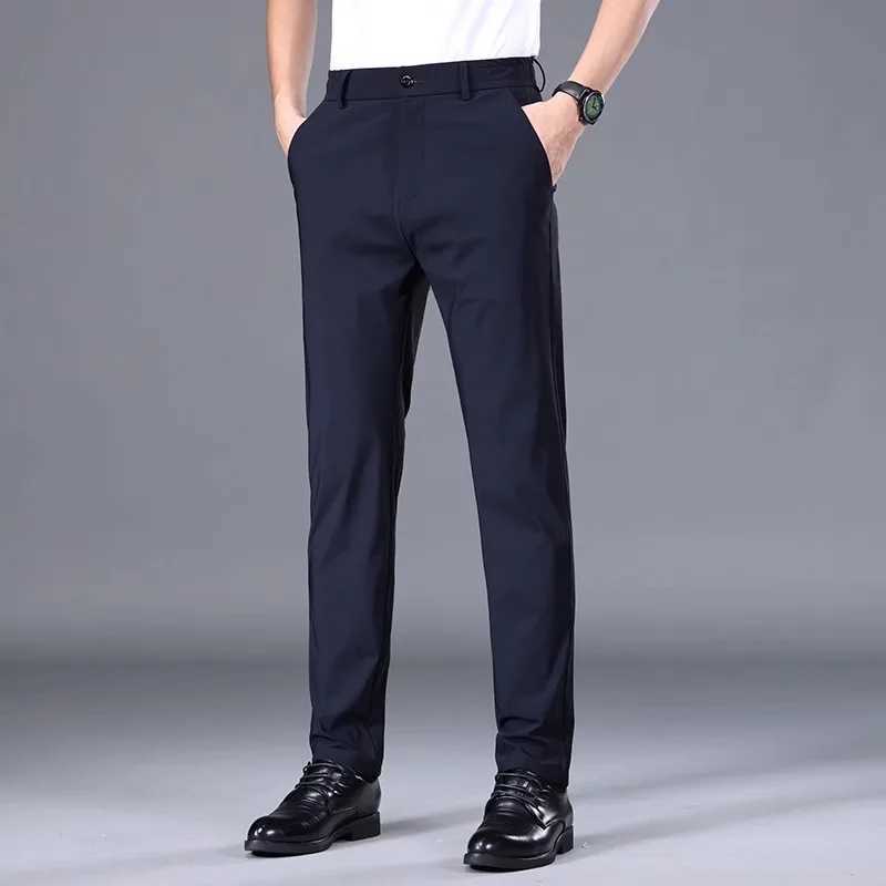 streetwear mens ice silk casual pants mens trousers moletom masculino 2024summer newstyle business suit baggy men clothing W250225
