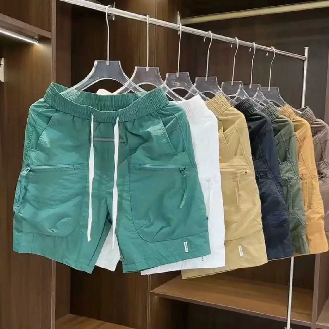 Japanese Shorts Mens Fashion All-Match Fashion Brand Casual Working Pants Quick-Dry Pants Loose Straight Shorts gym shortsT250224