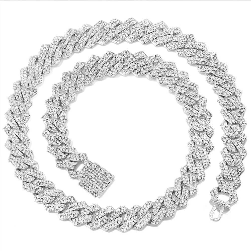 d Out Prong Cuban Chain Choker Necklace Bling Crystal Cursive Initial Tennis Chain Letters Pendant Necklaces Birthday Jewelry X250224