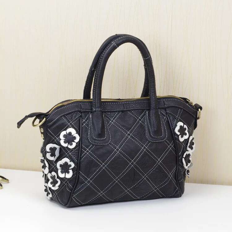 High Quality Leather Women's Multi-Color Plaid Ing Design Shoulder Ladies Fashion Wer Color Block Tote Bag 418
