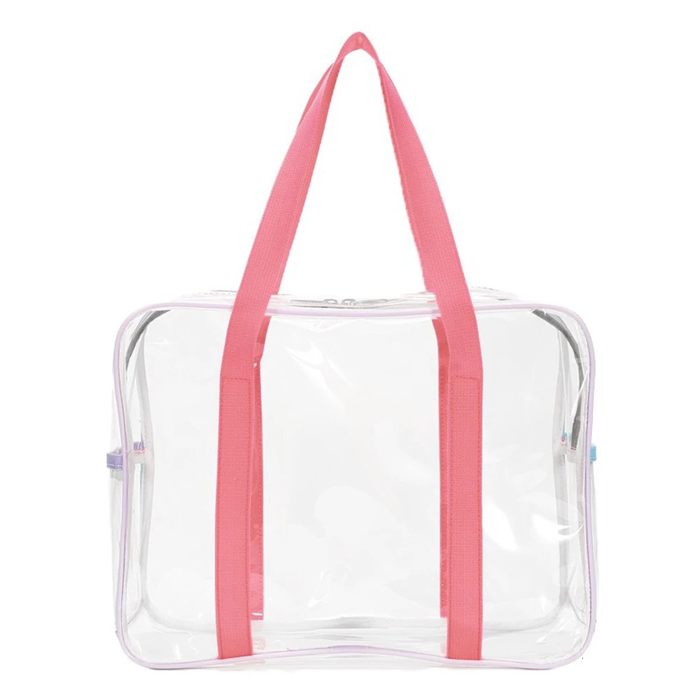 PVC Clear Toiletry Bag Travel Makeup Bag Large Capacity Cosmetic Bag Portable Cosmetic Pouch Waterproof Toiletry Carry Pouch 250221