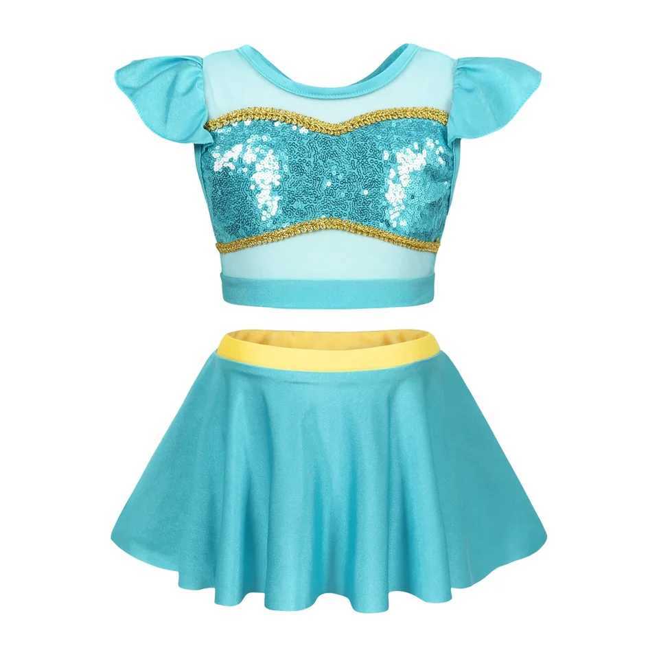 2025 Girl Princess Summer Elsa Anna Two Piece Swimsuit Children Swimwear Children Bikini Sets Bathing Kids Suit X250224